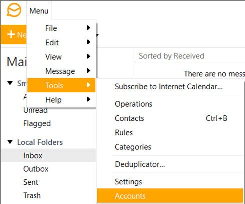 Setup ICA.NET email account on your eMClient Step 1